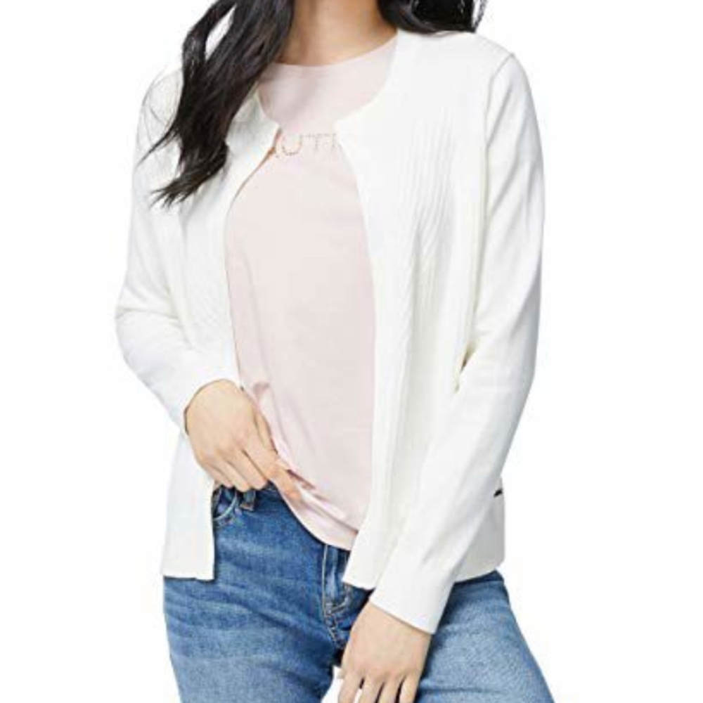 Nautica Women's White Cardigan Sweater, New, XS